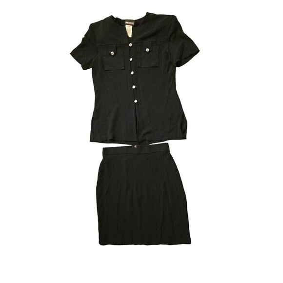 Vintage John Roberts Skirt Set Size 10 80's‎ Shoulder Pads Non Iron Liquid Knit - Picture 1 of 9